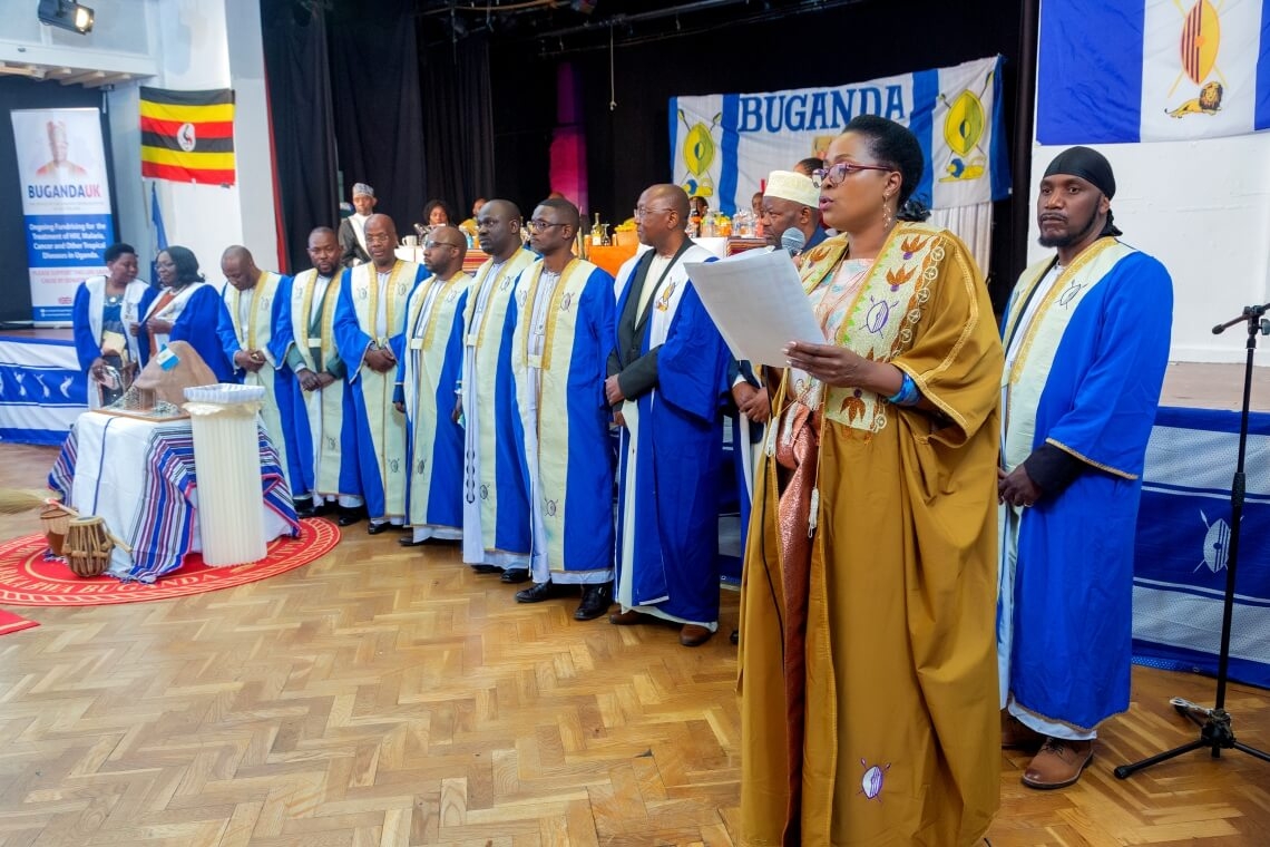 Omuk. Janet Nabatta Mukiibi addressing the audience during the ceremony